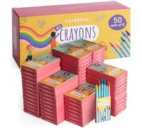 THE TWIDDLERS 50 Boxes of Wax Crayons for Kids, 6 Per Box, 300 Total - Mixed Coloured, Perfect Mini Crayon Packs for Party Bag Fillers, School Classrooms, Arts & Crafts, Restaurants