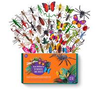 THE TWIDDLERS 50 Plastic Bugs and Insect Toys for Kids - Minibeast Fake Figures with Butterflies and Spiders for Party Bag Fillers and Educational Bug Sorting Games (Age 3+)