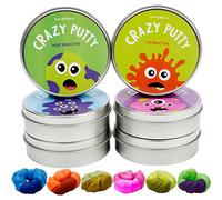 THE TWIDDLERS 6 Smart Colour Changing Putty Age 3+, Heat Reactive Slime in Lid Pots with 4 Mini UV Torch - Premium Kids DIY Slime, Art Activity Toy Gift Set for Party Favours Bag Fillers