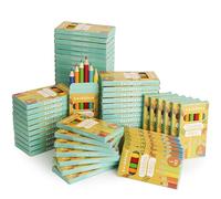 THE TWIDDLERS 60 Boxes of Mini Colouring Pencils - 6 Per Box, 360 Total - Easy Grip Round Barrel, 9cm Length, Multipack Party Bag Fillers for Kids Birthdays, Classroom Class Gifts