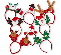 THE TWIDDLERS - 8 Christmas Headbands in Assorted Xmas Designs, Christmas Hats for Kids & Adults - Stocking Filler, Fancy Dress, Novelty Xmas Head Boppers, Party Dress Up Accessories - One Size