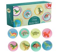 THE TWIDDLERS - 8 Dinosaur Bouncy Balls Rubber Age 3+, 4.2cm - Ideal Stocking Fillers, Kids Birthdays, Dino Party Bag Fillers & Classroom History Prizes
