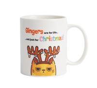 THE TWIDDLERS Funny Christmas Mug - Gingers are for Life Novelty Secret Santa Gift for Men & Women - Bone China Tea & Coffee Cup - Ideal Office Party Present & Stocking Filler - 300ml