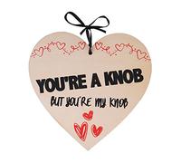 THE TWIDDLERS Handmade Wooden Heart Plaque - Engraved Hanging Hearts - Romantic Gift for Boyfriend's Girlfriends for Valentine's Day, Birthday Gift for Wife