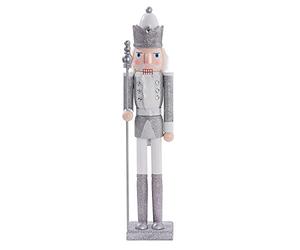 THE TWIDDLERS - Large Silver Christmas Nutcracker Soldier Ornament, 50cm / 20" - Handmade with Premium Wood and Moveable Parts, Festive Xmas Decoration