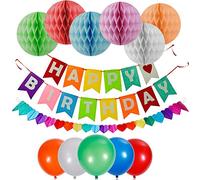 THE TWIDDLERS - Multi-colour Party Decorations - Happy Birthday Banners, Balloons, Garland for Garden Festival Bunting Celebration