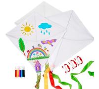 THE TWIDDLERS Multipack Large 65cm Make Your Own Kite Kit, 3 Colour-In Kites for Children with Pens, Easy to Assemble and Fly DIY Craft Kit for Beach, Park and Garden, Kids Party Activity