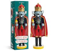 THE TWIDDLERS - Wooden Christmas Mouse King Nutcracker Soldier, 30cm / 12" in Festive Colours, Premium Pine Wood, Classic Rat King Traditional Tree Party Decoration Ornament with Moving Parts