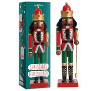 THE TWIDDLERS - Wooden Nutcracker Soldier King, 30cm / 12" in Red & Green Festive Colours - Premium Handmade Pine Wood Classic Traditional Ornament, Xmas Decoration With Moving Parts