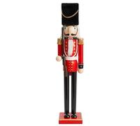 THE TWIDDLERS XL Extra Large Wooden Christmas Nutcracker Soldier, 90cm / 35" in Festive Red, Premium Handmade Pine Wood Classic Traditional Ornament, Christmas Decoration With Moving Parts