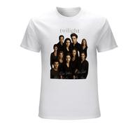 The Twilight Saga Cast Full Signed Edward Cullen Bella Swan Mens Graphic Short Sleeve Casual T Shirt Size M White