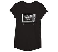The Twilight Zone 1959 Television Set Retro TV Show T-Shirt, Girls, Black, Medium