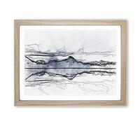 The Twin Lakes In Colorado In Abstract Modern Art Framed Print | A3 Oak Framed Wall Art | Ready to Hang | Abstract Fantasy Picture | Living Room Bedroom Lounge Office