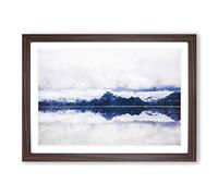 The Twin Lakes in Colorado Painting Framed Print | A2 Walnut Framed Wall Art | Ready to Hang | Modern Historical Picture | Living Room Bedroom Lounge Office