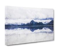 The Twin Lakes In Colorado Painting Modern Art Canvas Wall Art Print Ready to Hang, Framed Picture for Living Room Bedroom Home Office Décor, 30x20 Inch (76x50 cm)