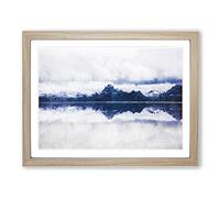 The Twin Lakes In Colorado Painting Modern Art Framed Print | A3 Oak Framed Wall Art | Ready to Hang | Modern Historical Picture | Living Room Bedroom Lounge Office