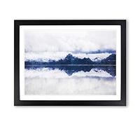 The Twin Lakes In Colorado Painting Modern Art Framed Print | A4 Black Framed Wall Art | Ready to Hang | Modern Historical Picture | Living Room Bedroom Lounge Office