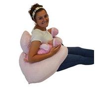 The TWIN Z PILLOW - Pink - 6 uses in 1 Twin Pillow ! Breastfeeding, Bottlefeeding, Tummy Time, Reflux, Support and Pregnancy Pillow! Cuddle Pink DOTS