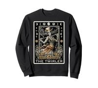 The Twirler Baton Twirling Tarot Card Skeleton Witchy Moon Sweatshirt