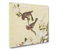 The Two Birds by Lang Shining Canvas Print | Gallery Wrapped 30mm Frame Wall Art | 14x14 inches | Ready to Hang | Modern Bird Picture | Living Room Bedroom Lounge Office