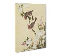 The Two Birds By Lang Shining Canvas Print | Gallery Wrapped 30mm Frame Wall Art | 30x20 inches | Ready to Hang | Asian Bird Picture | Living Room Bedroom Lounge Office