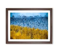 The Two Forests In Abstract Modern Art Framed Print | A4 Walnut Framed Wall Art | Ready to Hang | Abstract Fantasy Picture | Living Room Bedroom Lounge Office