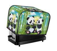 The Two happy pandas toaster cover is suitable for 2 small toaster covers with wide slots and comes with a storage pocket to meet diverse baking needs.