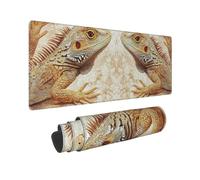 The Two Lizards Are Symmetrical On Both Sides Mouse Pad In Big Extended Non-Slip Rubber Base Mousepad With Stitched Edges Gaming Pc Desktop Large Mouse Pad 11.8x31.5