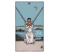 The Two of Swords: 156 College Ruled Lined Pages (78 leaves), 5x8 Notebook, Journal, Diary, Planner featuring image of The Two of Swords Tarot card