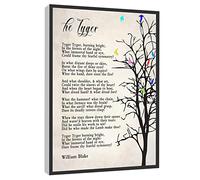 The Tyger William Blake Love Poem Wall Art Love Poem Poster Minimalist Modern Canvas Wall Art For Home Office Framed Ready to Hang 8"x12"