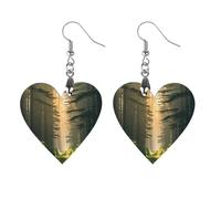 The Tyndall Effect Wooden Earrings for Women, Vintage Elegant Wood Jewelry, Lightweight Earrings for Wedding, Party, Everyday Jewelry Gift, Love, Wood, wood