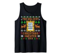 The Ugliest Christmas Sweater Ever with an Image of A Mirror Tank Top