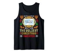 The Ugliest Christmas Sweater with an Image of A Mirror Xmas Tank Top