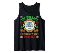 The Ugliest Christmas Sweater with an Image of A Mirror Xmas Tank Top