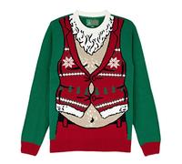 The Ugly Sweater Co. Interactive Ugly Christmas Sweaters for Holiday Fun Tacky Unisex Design, Perfect Snug Fit Breathable, Emerald - Fat Santa, S