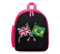 The UK And Brazil Flags Mini Backpack for Work Travel | Small Lightweight Basic Daypack Carry On Bags