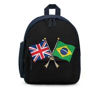 The UK And Brazil Flags Mini Backpack for Work Travel | Small Lightweight Basic Daypack Carry On Bags