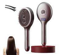 The Ultimate 2-in-1 Styling Brush & Hair Mister - Tangle-Free Detangling Brush for Wet & Dry Hair, New Adds Shine & Smoothness, Reduces Frizz, for Women and Men (Grey)