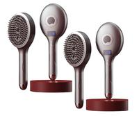 The Ultimate 2-in-1 Styling Brush & Hair Mister, Wet & Dry Tangle-Free Hair Brush, Electric Vibration Massage Comb, Make Hairs Shine Smooth, Reduce Frizzy knotting, Restore PlumpHair (Grey*2)