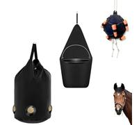 The Ultimate 3-in-1 Equine Welfare & Stable Enrichment Set: Includes a slow-feed hay bag, a safe bucket hanger, and a hanging carrot toy ball.