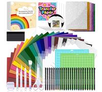 The Ultimate Accessories and Supplies Bundle for Cricut Makers and All Explore Air - The Starter Kit with Weeding Tools, Glitter Vinyl, Permanent Vinyl, Transfer Paper for Crafting Projects