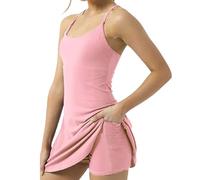 The Ultimate Backless Active Dress - Made for Movement & Easy Bathroom Breaks, Backless Active Dress with Shorts (UK, Alpha, XL, Regular, Regular, Pink)