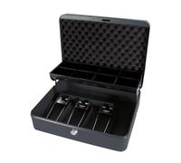 The Ultimate Cash Box with Foam Lining and Coin Tray - Black