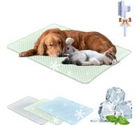 The Ultimate Cooling Pet Mat, Cooling Mat for Dogs, Cooling Bed, Discover the Versatile Ice Silk Cooling Mat, Self Cool Dog Sofa, Portable and Washable, Dog Cooling Mat (Green,XL(60*80 CM))