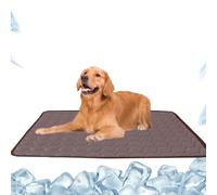 The Ultimate Cooling Pet Mat for Dogs and Cats - Self-Cooling Pet Pad, No Electricity, Machine Washable Reusable Portable Dog Cool Pad for Summer, Home, Car, Travel (Coffee, 100x70 cm)