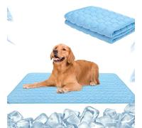 The Ultimate Cooling Pet Mat for Dogs and Cats - Self-Cooling Pet Pad, No Electricity, Machine Washable Reusable Portable Dog Cool Pad for Summer, Home, Car, Travel (Blue, 70x55 cm)