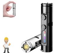 The Ultimate Everyday Micro Tool - 500 Lumen Mini Rechargeable EDC Flashlight, Magnetic Keychain Light With Hat Clip, Waterproof, 3 Brightness Levels For Camping And Emergencies(Silver)