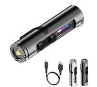 The Ultimate Everyday Micro Tool, Waterproof Flashlight with Hat Clip, Rechargeable LED Magnetic, 3 Brightness, for Emergency, Hiking, Camping (Black)