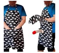 The Ultimate Gag Gift Apron | A Surprise Hiding in the Pocket! Funny Apron With Penisunder, Novelty Kitchen Apron for Adult (Black-b)