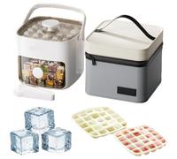 The Ultimate Garden Party Ice Maker,Double-Deck 48 Cubes 2 In 1 Portable Instant Ice Maker with Secure Sealing Lid Ice Tongs and Insulated Bag,for Freezer Drinks Parties Kitchen and Picnic (white)
